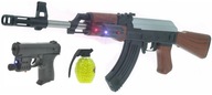 Puška Kalašnikov AK47 + LASER + ZBRAŇ + GULE Puška Kalašnikov AK47 + LASER + ZBRAŇ + GULE