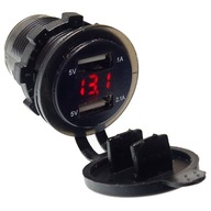 NABÍJAČKA DO AUTO USB 12V-24V 3,1A VOLTMETER LED ČERVENÁ NABÍJAČKA DO AUTO USB 12V-24V 3,1A VOLTMETER LED ČERVENÁ
