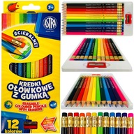 ODNÍMATEĽNÉ ceruzky ASTRA S GUMA 12 farba