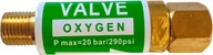 KYSLÍKOVÁ poistka horáka 1/4RH 20 BAR 290PSI KYSLÍKOVÁ poistka horáka 1/4RH 20 BAR 290PSI