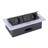 MULTIPORT 2x 2x USB zásuvka ukrytá v HLINÍKOVEJ doske MULTIPORT 2x 2x USB zásuvka ukrytá v HLINÍKOVEJ doske