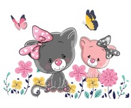 Nálepky na stenu CAT BUNNY pre dievčatá XXL Nálepky na stenu CAT BUNNY pre dievčatá XXL
