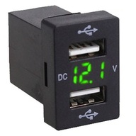 USB 5V 3.1A AUTONABÍJAČKA 12V PANEL ZELENÁ LED USB 5V 3.1A AUTONABÍJAČKA 12V PANEL ZELENÁ LED
