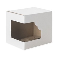 Biela krabica na hrnčeky s okienkom, 500 kusov