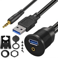 PREdlžovací kábel 2 MB USB 3.0 JACK 3,5 mm PANEL PREdlžovací kábel 2 MB USB 3.0 JACK 3,5 mm PANEL