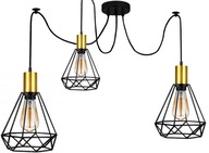 Závesná lampa Spider, luster, 3 podkrovné lampy, ZLATÁ Závesná lampa Spider, luster, 3 podkrovné lampy, ZLATÁ