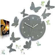 Nástenné hodiny BUTTERFLY 14, čitateľné a TICHO ŠEDÉ Nástenné hodiny BUTTERFLY 14, čitateľné a TICHO ŠEDÉ