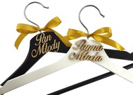 Vešiaky Groom Bride zlaté 3D nápisy Vešiaky Groom Bride zlaté 3D nápisy