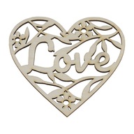 DEKORÁCIA drevené srdce LOVE decoupage dekor 10cm