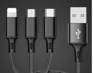 3v1 USB-C Lightning microUSB kábel 120cm NYLON 3v1 USB-C Lightning microUSB kábel 120cm NYLON