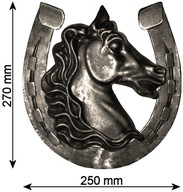 Oceľová rozeta Kôň v podkovičke zdobenie kovaný ornament