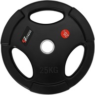 Pogumované olympijské závažie s rukoväťami 25 kg Pogumované olympijské závažie s rukoväťami 25 kg