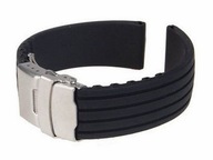 Remienok na hodinky silikónový typ Diver 20mm čierny Remienok na hodinky silikónový typ Diver 20mm čierny
