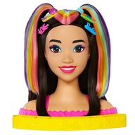 Barbie Styling Head Neon Rainbow Black Hair HMD81 MATTEL