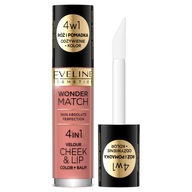 Eveline Cosmetics Wonder Match Cheek & Lip Blush a tekutý rúž 4v1 č.01 Eveline Cosmetics Wonder Match Cheek & Lip Blush a tekutý rúž 4v1 č.01