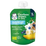 Gerber Bio Banány, čučoriedkový dezert s jogurtom a cereáliami 80 g Gerber Bio Banány, čučoriedkový dezert s jogurtom a cereáliami 80 g