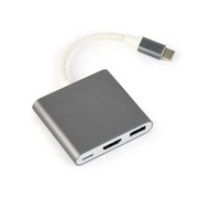 Gembird USB Type C adaptér, sivý Gembird USB Type C adaptér, sivý