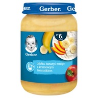 Gerber dezert Jablká banány mango s jemným tvarohom pre deti 190g Gerber dezert Jablká banány mango s jemným tvarohom pre deti 190g