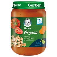 Gerber Bio Zelenina s morčacím v paradajkách večera 190 g