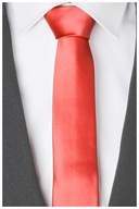 SMOOTH Jednofarebná pánska kravata, CORAL, R26 SMOOTH Jednofarebná pánska kravata, CORAL, R26