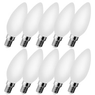 10 x LED žiarovka E14 Filament 4W SVIEČKA MLIEKA