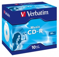 VERBATIM CD-R MUSIC disky 16x 80min 10 ks CD BOX