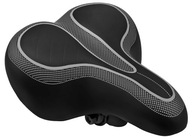 POHODLNÉ mäkké cyklistické sedlo CITY BLACK/SIL POHODLNÉ mäkké cyklistické sedlo CITY BLACK/SIL