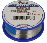 Cín 0,70 mm 0,1 kg 100 g Cynel Sn60Pb40 s tavidlom Cín 0,70 mm 0,1 kg 100 g Cynel Sn60Pb40 s tavidlom