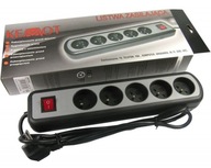 Počítačová rozvodka 1,5 m, 5 zásuviek, 2300 W Počítačová rozvodka 1,5 m, 5 zásuviek, 2300 W