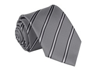 Pánska pruhovaná žakárová kravata, šedá STEEL RC03 Pánska pruhovaná žakárová kravata, šedá STEEL RC03