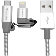 Verbatim USB-A, Micro USB + Lightning kábel (2v1) Verbatim USB-A, Micro USB + Lightning kábel (2v1)