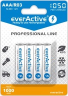 4x everActive R03/AAA Ni-MH 1050 mAh BATÉRIE 4x everActive R03/AAA Ni-MH 1050 mAh BATÉRIE