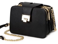 L50 Elegantná dámska taška na hruď Black Capacity