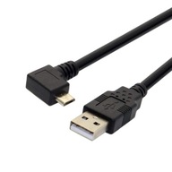 Uhlový MicroUSB kábel Micro USB na USB, PRAVÝ, 5m