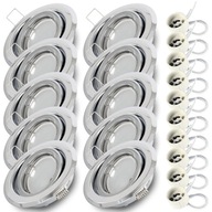 SET 10 x halogénové svietidlo CHROME + GU10 7W neutrálna LED žiarovka SET 10 x halogénové svietidlo CHROME + GU10 7W neutrálna LED žiarovka