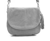 Semišová crossbody kabelka V225, šedá Semišová crossbody kabelka V225, šedá