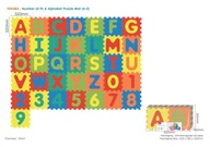 Podložka s 36 Puzzle pre deti 10m + Odnímateľné číslice písmená + EVA pena + Plast