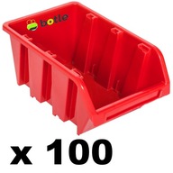 100 x Odpadkový box dielenská garáž 160x230x120 mm Červená