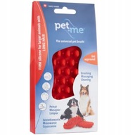 Pet+Me Firm Silicone Brush Red - silikónová kefka pre dlhosrstých psov