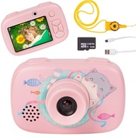 Fotoaparát Ružový digitálny fotoaparát pre deti Vodítko pre mačky