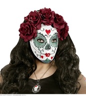 Celá benátska maska ​​s ružami, karneval