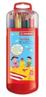 15 kusov hrubých farebných ceruziek Zebrui STABILO v kufríku 203 SZ