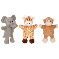 Bábky s nohami - žirafa, opica, slon