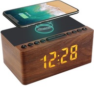 Digitálny drevený rádiobudík ANJANK s bezdrôtovým nabíjaním, 10 W USB port Digitálny drevený rádiobudík ANJANK s bezdrôtovým nabíjaním, 10 W USB port