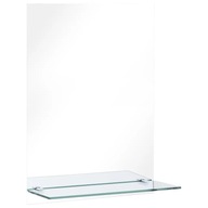 Nástenné zrkadlo s poličkou, 40x60 cm, tvrdené sklo