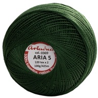 Ariadna Aria 5 šnúra 100g / 425m farba 369 Tmavo zelená Ariadna Aria 5 šnúra 100g / 425m farba 369 Tmavo zelená