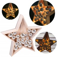 Dekorácia STAR GRUNDIG LED drevené čačky