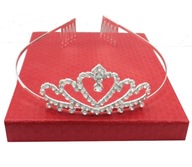 Crown Tiara Tiara do vlasov, strieborná, zirkóny, vzor 2 Crown Tiara Tiara do vlasov, strieborná, zirkóny, vzor 2