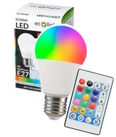 RGB LED žiarovka farebné + biele svetlo diaľkové ovládanie veľké E27 8W 800lm RGB LED žiarovka farebné + biele svetlo diaľkové ovládanie veľké E27 8W 800lm