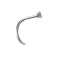Nostril strieborný titánový prsteň do nosa s bielym zirkónom 1,0/6,5/2 Nostril strieborný titánový prsteň do nosa s bielym zirkónom 1,0/6,5/2